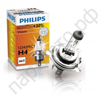 Автолампа H4 12V 60/55W PHILIPS Vision +30%